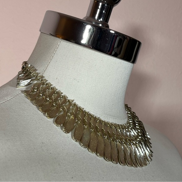 Lisner Vintage 1940 50 Art deco Gold Thick wide Heavy Cleopatra choker Necklace - Picture 10 of 16